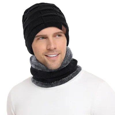Imagen del producto de Omgoods - Conjunto de gorro de lana y bufanda para hombres y mujeres