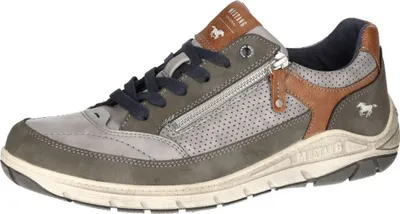 Produktbild von Mustang Herren Sneaker mit Reißverschluss und Schnürung Freizeitschuh 4160-305, Größe:43 EU, Farbe:Grau