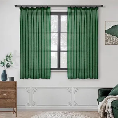 Obrázok produktu pre Súprava tmavozelených záclon, 2-dielna, 140 x 175 cm, elegantná