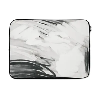 Produktbild von MuchoWow® Laptop Hülle 13 Zoll Schwarz - Weiß - Grau - Abstrakt Laptoptasche - Laptophülle - Sleeve - Rundumschutz