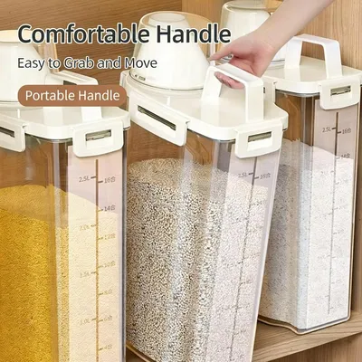 Produktbild von 2 Stück 2500ml Große für Getreide Vorratsbehälter,Vorratsdosen Speicherung,Frischhaltedosen,Mehl und Reis Behälter Kapazität, Aufbewahrungsbox.