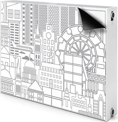 Produktbild von Magnet Heizung Verkleidung Abdeckung Heizung Heizkörperabdeckung 110x60 cm  - Skizzierte Stadt