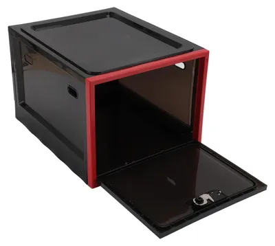 Medikamentenbox mit Zahlenschloss, 31x24x7 cm, Kunststoff, rot