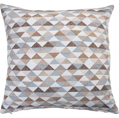 Produktbild von Kissenhülle - 40 x 40 cm - Weiß - Braun - Grau - mit Reißverschluss - Dreiecksmuster