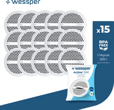 Productafbeelding van Waterfilterpatroon Wessper Classic Active Disc, 58 mm x 15 mm | Compatibel met Brita Classic, Dafi Classic, PearlCo Classic, Anna Monomax | Filterpatroon