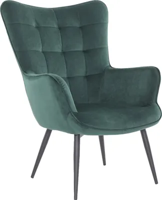 Produktbild von byLIVING Sessel Uta / Samtstoff dunkelgrün / Gestell schwarz pulverbeschichtet / Relaxsessel /Armlehnen-Sessel / B 72, H 97, T 80 cm