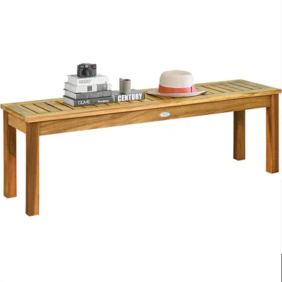 Obrázok produktu pre COSTWAY Lavica z masívneho dreva záhradný nábytok drevená lavica záhradná lavica s nosnosťou do 320 kg, jedálenská lavica 132x34x43,5 cm (bez podnožky)