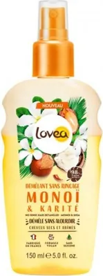 Immagine prodotto di Lovea Monoi & Karité districante per capelli 150ml balsamo spray senza risciacquo per capelli secchi con burro di karité
