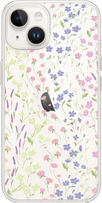 Produktbild von Flexible Hülle für das iPhone 13 Mini, TPU Silikon transparent, kleine bunte Blüten