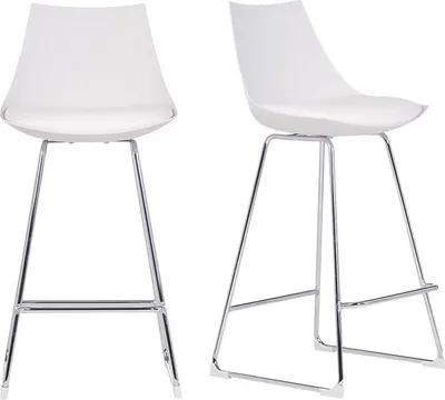 Produktbild von Miliboo - Design-Barhocker weiß 65 cm (2er-Satz) JUNE