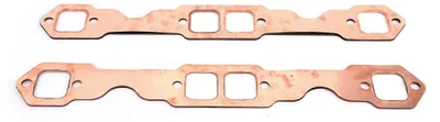 Zdjęcie produktu dla 2 sztuki kwadratowych uszczelek wydechowych z miedzianym powłoką? Uszczelki wydechowe wielokrotnego użytku pasujące do silników SBC Chevy 327, 305 i 350.