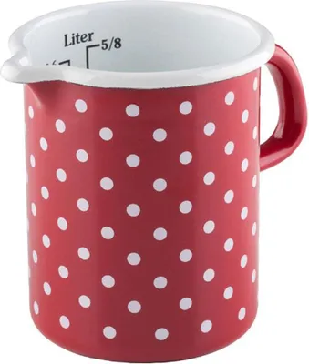 Produktbild von Riess Küchenmaß ⌀9cm 0,5L Pünktchen Rot Emaille