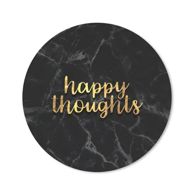 Produktbild von MuchoWow® Mauspad Mousepad Zitat - Glücklich - Gold - Marmor 20x20 cm - Mousepads - Maus Mat - Pad - Mausunterlage - Schreibtischmatte