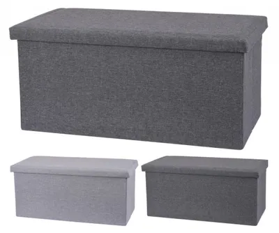 Image de Tabouret / tabouret avec rangement 76 x 40 cm gris clair KO-101000640svse