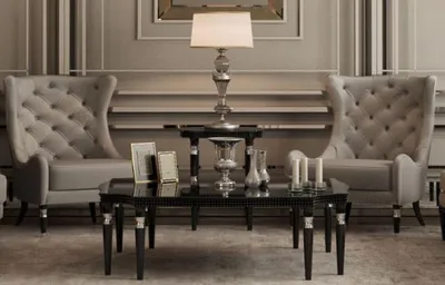 Produktbild von Casa Padrino Luxus Art Deco Couchtisch Schwarz / Silber 130 x 130 x H. 45 cm - Art Deco Wohnzimmertisch - Art Deco Wohnzimmer Möbel - Luxus Qualität