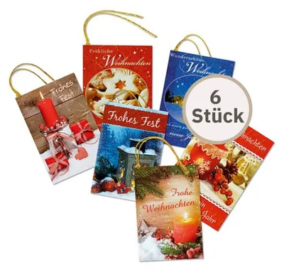 Produktbild von Perleberg Weihnachts-Geschenk-Anhänger 6er Pack - Liebevolle Etiketten für