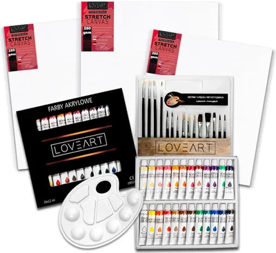 Image de Peinture acrylique LOVEART 24x12ML Set de peinture acrylique Set de peinture peinture d'artiste