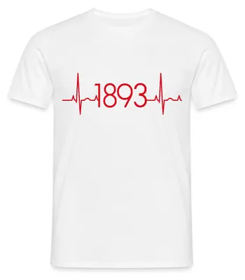 Produktbild von Spreadshirt Stuttgart 1893 Herzschlag Fußball Männer T-Shirt, L, Weiß