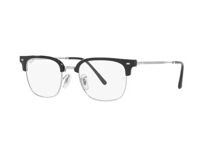 Produktbild von Ray-Ban NEW CLUBMASTER OPTICS, Uni, Quadratisch, Halbe Einfassung, Schwarz, Silber, Silber, Quadratisch