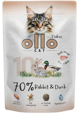 Immagine prodotto di OLLO Cat, n. 10, Coniglio e anatra - cibo umido per gatti - 85g