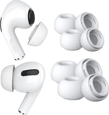 Produktbild von MMOBIEL 4 Paar Ersatz-Ohrstöpsel für AirPods Pro - Silikon Ohrstöpsel 2xS 2xM – Weiß