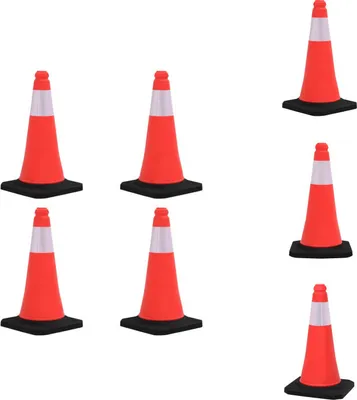 Zdjęcie produktu dla vidaXL Odblaskowe pachołki drogowe z ciężką podstawą 4 szt. 50 cm - Znaki drogowe