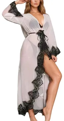 Imagen del producto de Kimono y para dormir, con encaje y diseño transparente