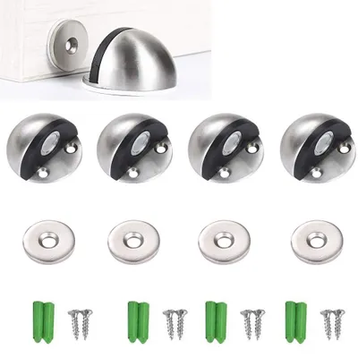Obrázek produktu pro Magnetické zarážky na dveře - 4 kusy nerezové zarážky