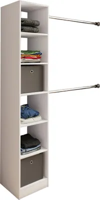 Produktbild von VCM Holz Kleiderschrank  | offener Schrank | begehbarer Kleiderregal | Raumwunder mit 2 Kleiderstangen | Maße ca. B. 38 x H. 194 x T. 40 cm- Dacho lll