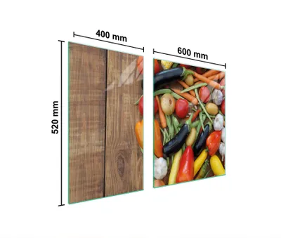 Produktbild von Glasplatte und Schneidebrett 100x52 Gemüse