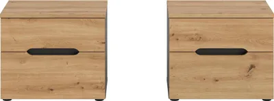 Produktbild von Homes & Jones Nachttisch Sova 2er-Set – Eiche-Optik & Schwarz