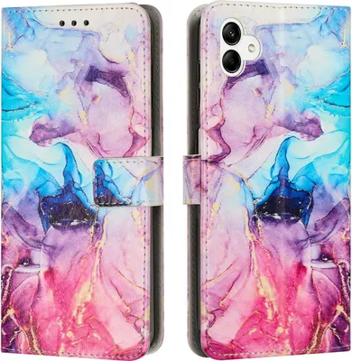 Produktbild von König Design Hülle kompatibel mit Kunstleder Handyhülle - Handy Case Rosa Lila