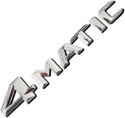 Imagen del producto de Emblema Heck 4Matic, color plateado brillante, compatible con las clases C, E y S, para personalización de vehículos