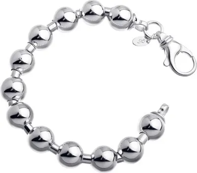 Produktbild von SILBERKETTEN STORE Kugelkette Armband 10mm - 925 Silber, Länge wählbar von 18-25cm - 18cm