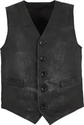 Produktbild von MADDOX - Herren Lederweste Weste Lammnubuk schwarz antik Größe 62