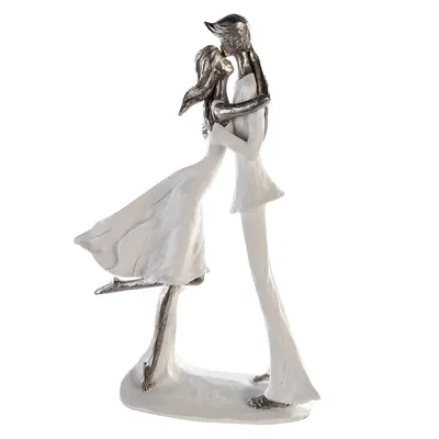 Image de Gilde Skulptur, Paar, "Hold me", Kunstharz, weiß, VE 1, L. 9 cm, B. 20 cm, H. 32 cm 79802 4001250798026
