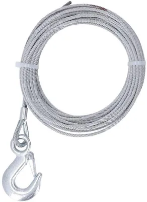 Productafbeelding van Professioneel ontworpen staalkabel, 4 mm x 12 meter - draagvermogen 2000 lbs - roestvrij staalkabel voor scheepsbouw en toerisme