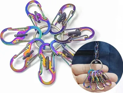 Immagine prodotto di INF Moschettoni Colorati a Forma di 8 - Set da 8 Mini Moschettoni in Acciaio