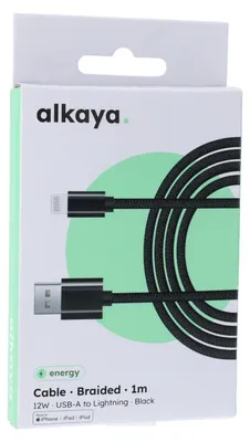 Produktbild von alkaya Speed Flex Datenkabel Geflochten 12W schwarz CL-60004 - Digital/Daten