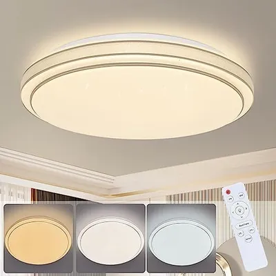 Immagine prodotto di ZMH lampada da soffitto LED camera da letto - 23W camera da letto lampada dimmerabile con telecomando Ø27cm corridoio lampada cielo stellato rotonda illuminazione soffitto cucina lampada moderna per soggiorno corridoio cucina