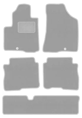 Productafbeelding van Velours automatten voor Hyundai SantaFe II 2006-2012 – 5-delig, grijs, op maat – Wielganizator OSLO