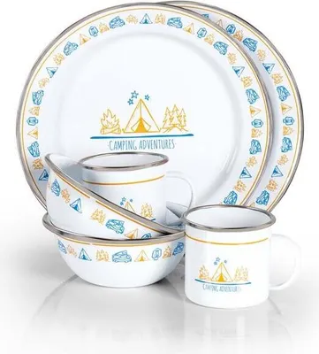 Produktbild von Camp4 Campfire Emaille Geschirr-Set