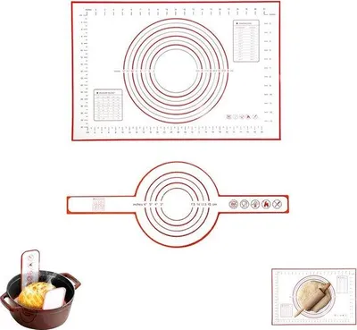 Immagine prodotto di Tappetino da forno in silicone, antiscivolo, facile da pulire, 2 pezzi, accessori da cucina