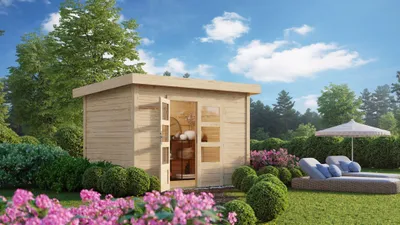 Produktbild von Karibu Gartenhaus Gerätehaus Kandern 2 naturbelassen 244x203x222 cm