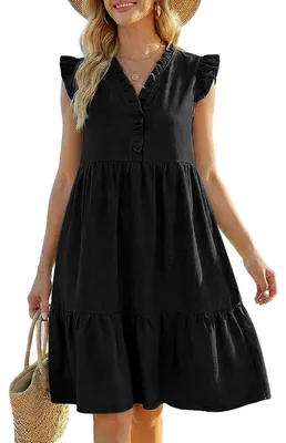 Produktbild von Sommerkleid für Damen mit V-Ausschnitt und Ärmeln