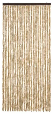 Produktbild von Moskitonetz Vorhang - Türvorhang - Chenille - Insektenschutz für Tür - 90x200 cm - Aufhängung mit Haken - Beige