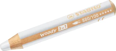 Immagine prodotto di Matita colorata, acquerello e pastello a cera - STABILO woody 3 in 1 - confezione da 5 - bianco