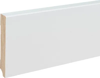 Produktbild von Sockelleiste Massivholz 16 x 96 x 2400 mm Weiß zum Kleben, Schrauben & Nageln Massivholz Fußleiste by PROVISTON 12 Meter | 5 Stück