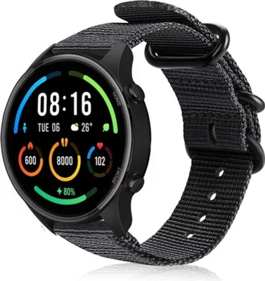 Produktbild von Strap-it Xiaomi Mi Watch Nylon Schnallenarmband (Schwarz)
