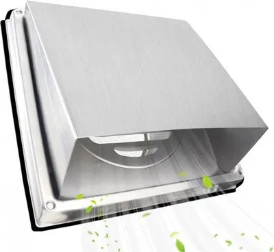 Zdjęcie produktu dla Kratka nadciśnieniowa ze stali nierdzewnej, wentylator ścienny zewnętrzny, Ø150 mm